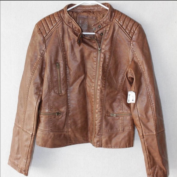 Brown Leather Jacket / Aeropostal - Picture 1 of 3
